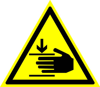 W27 осторожно! возможно травмирование рук (пленка, сторона 200 мм) - Знаки безопасности - Предупреждающие знаки - магазин "Охрана труда и Техника безопасности"